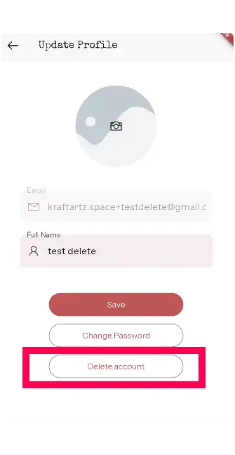 Step 3: Tap on Delete Account