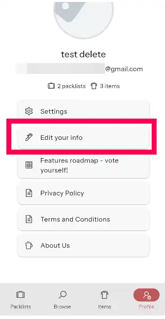 Step 2: Open "Update profile" page